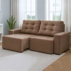 Estofado Pequim II com 03 Lugares Retrátil Veluplus 750017 Bege - Uatumã