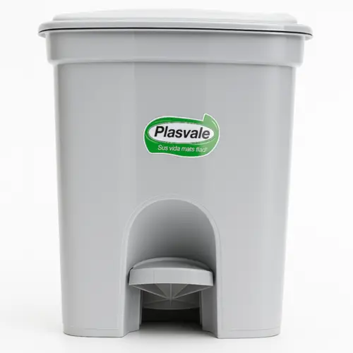 Lixeira Plástica com Pedal 13L Branca - Plasvale
