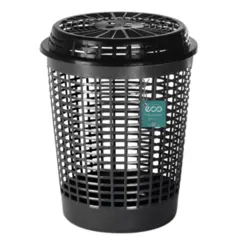 Cesto de Roupas Plástico Recycle Telado 55L Preto - Plasvale