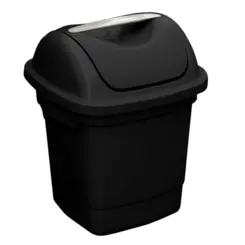 Lixeira Plástica Basculhante 10L Preto - Plasvale