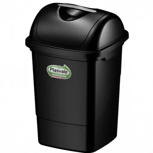 Lixeira Plástica Basculhante 14L Preto - Plasvale
