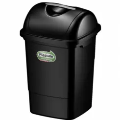 Lixeira Plástica Basculhante 14L Preto - Plasvale