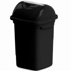Lixeira Pástica Basculhante 30L Preto - Plasvale