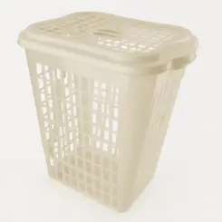 Cesto de Roupas Plástico Telado Retangular 46L Branco/Incolor - Plasvale