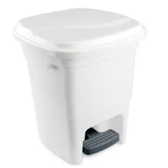 Lixeira Plástica com Pedal 15L Branca - Plasvale
