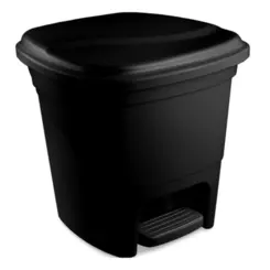 Lixeira Plástica com Pedal 15L Preta - Plasvale