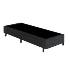 Base Box Solteiro Universal Suede Liso 27X88X188 Preto - Gazin