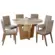 Conjunto de Mesa Vertice Redonda com 06 Cadeiras Elena 1.4 SE758-541 Nature/Off White Creme - Henn