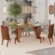 Conjunto de Mesa Adriana com 06 Cadeiras Anne 2.0 SE755-531 Nature/Courano Linho - Henn