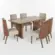 Conjunto de Mesa Adriana com 06 Cadeiras Anne 2.0 SE755-531 Nature/Courano Linho - Henn