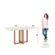 Conjunto de Mesa Adriana com 06 Cadeiras Anne 2.0 SE755-531 Nature/Courano Linho - Henn