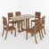 Conjunto de Mesa Natali com 06 Cadeiras Milla Plus 1.6 SE752-537 Nature/Corano Caramelo - Henn