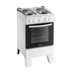 Fogão Milão Plus com 04 Bocas Tampo Inox Acendimento Automático 300001770 Bivolt Branco - Atlas