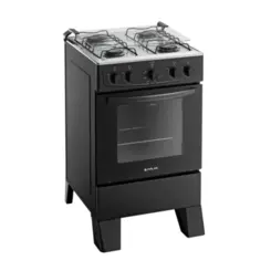 Fogão Milão com 04 Bocas Tampo Inox Acendimento Manual 300001764 Bivolt Preto - Atlas