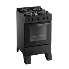 Fogão Milão Glass com 04 Bocas Tampo de Vidro Acendimento Automático 300001766 Bivolt Preto - Atlas