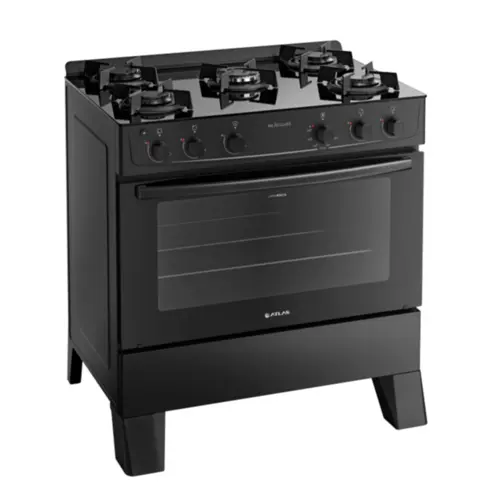 Fogão Milão Glass com 05 Bocas Tampo de Vidro Acendimento Automático 300001768 Bivolt Preto - Atlas