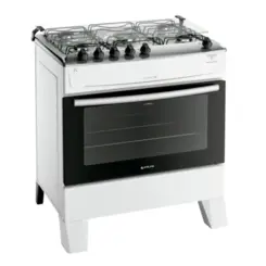 Fogão Milão Top com 05 Bocas Tampo Inox Acendimento Automático 300001774 Bivolt Branco - Atlas