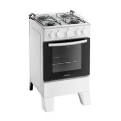 Fogão Milão com 04 Bocas Tampo Inox Acendimento Manual 300001765 Bivolt Branco - Atlas
