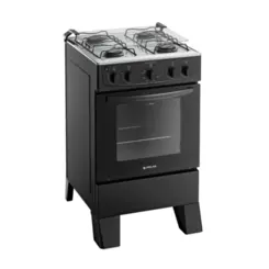Fogão Milão Plus com 04 Bocas Tampo Inox Acendimento Automático 300001771 Bivolt Preto - Atlas