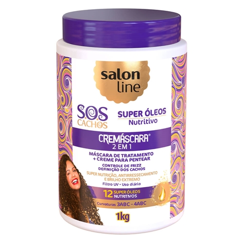 Cremascara S O S Cachos Super Oleos 2 Em 1 Nutritivo 1kg Salon Line Cremascara S O S Cachos Super Oleos 2 Em 1 Nutritivo 1kg Salon Line Salon Line