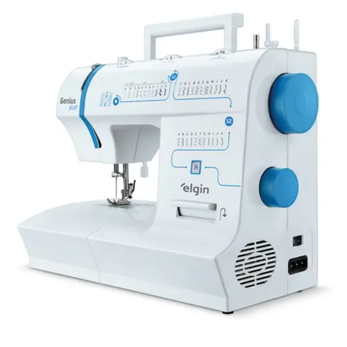Máquina de Costura Genius Plus com LED JX-4035 127v Branco/Azul - Elgin