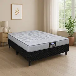 Cama Box Conjulgada Supreme Casal D28 41X138X188 Natural Cinza - Gazin
