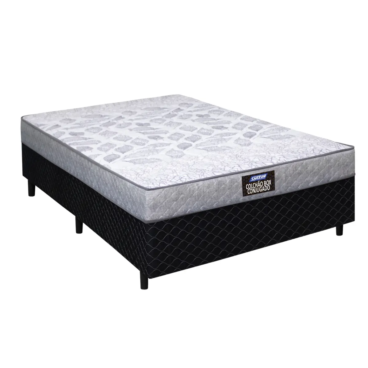 Cama Box Conjulgada Supreme Casal D28 41X138X188 Natural Cinza