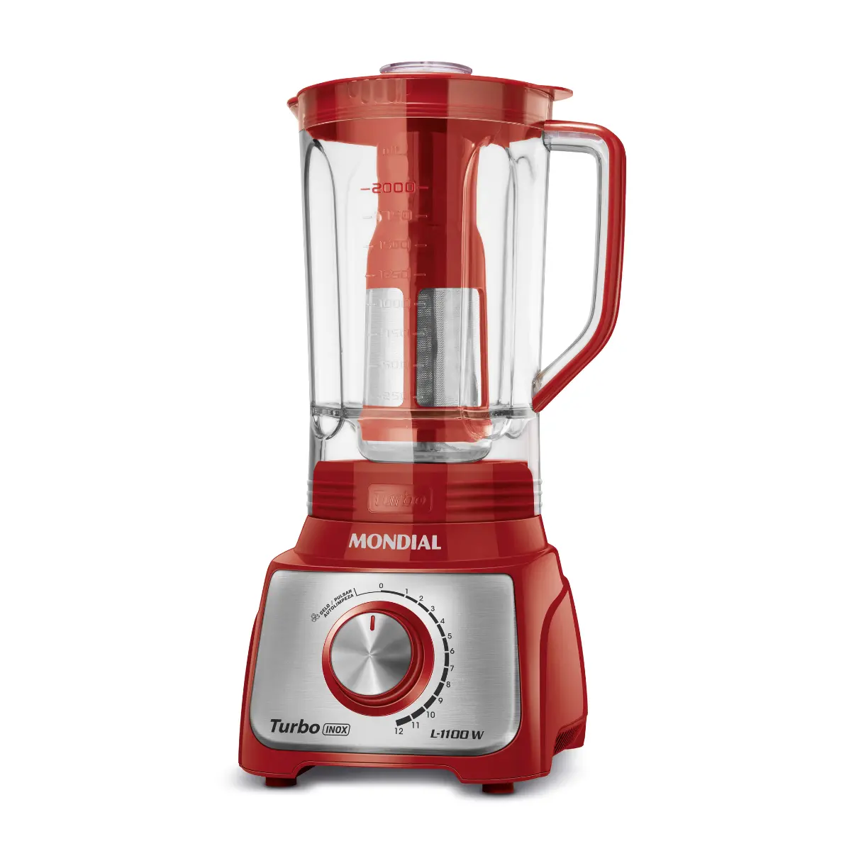 Liquidificador Turbo Inox L-1100 RI 127v Vermelho - Mondial