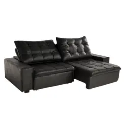 Estofado Retrátil Oregon Suede Molas Bonnel Preto – Gazin