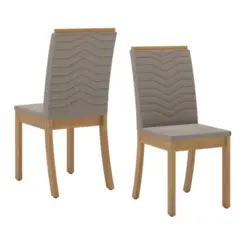 Conjunto de Mesa Dora com 04 Cadeiras Isa SE175-508 Nature/Off White/Bege - Henn