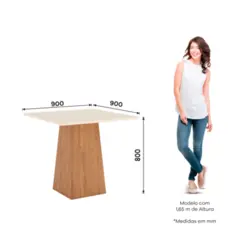 Conjunto de Mesa Dora com 04 Cadeiras Isa SE175-508 Nature/Off White/Bege - Henn