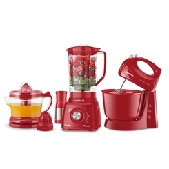 Conjunto Especial 03 Peças Liquidificador + Batedeira + Espremedor KT-105-R Vermelho - Mondial
