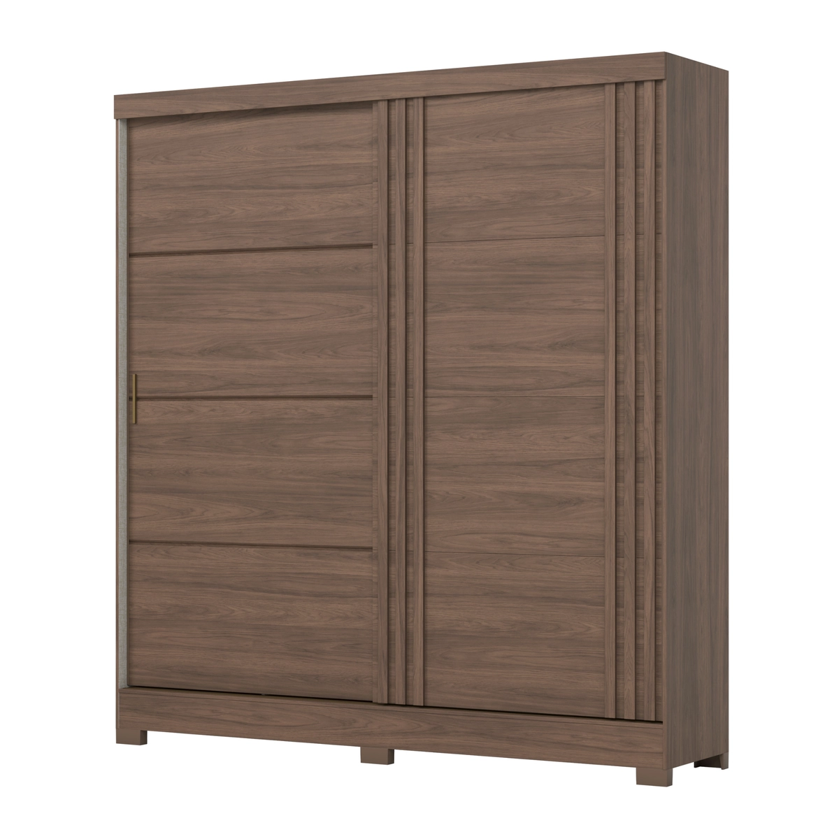 Roupeiro Briz Casal com 2 Portas Deslizantes 3 Gavetas BE304-130 Castanho - Henn