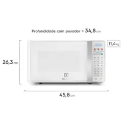 Micro-ondas com Função Tira Odor e Descongelar 20L MTO30 Branco - Electrolux