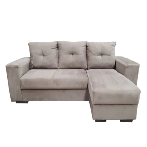 Estofado Shanghai com Chaise 03 Lugares 750030 Bege Escuro - Uatumã