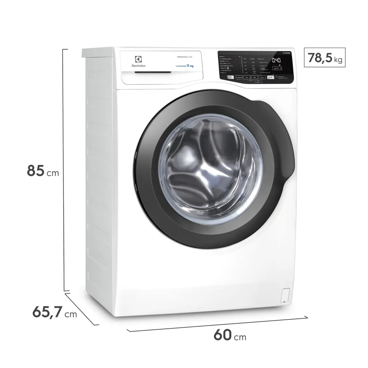Lavadora Frontal Premium Care com Água Quente/Vapor Inverter 11kg LFE11 127v Branco - Electrolux