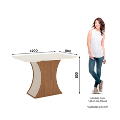 Conjunto de Mesa Luiza com 04 Cadeiras Isa SE636-507 Nature/Off White/Linho - Henn