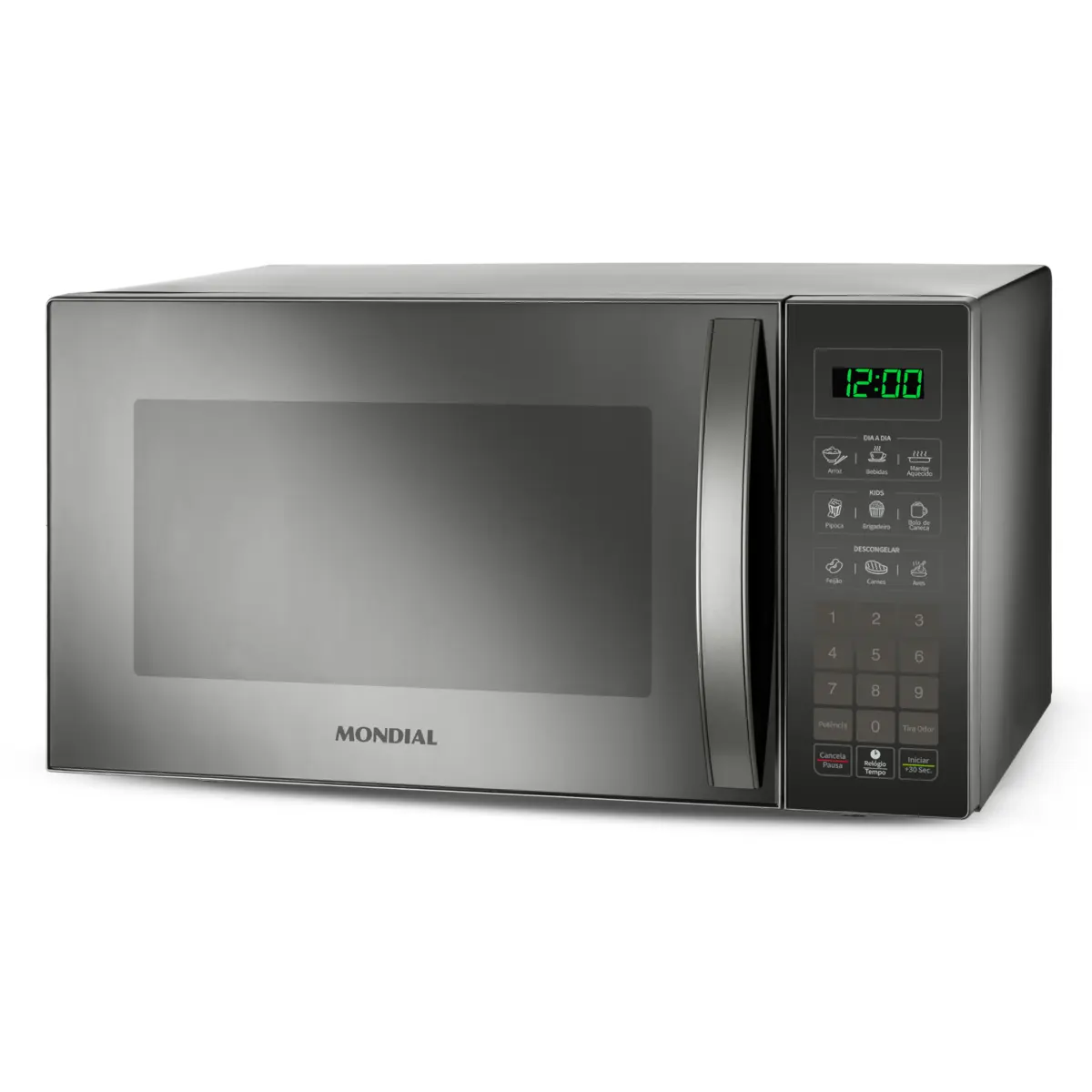 Micro-ondas Espelhado com Display Digital 34L MO-02-34-E 127v Cinza - Mondial