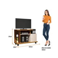 Rack Smart 5114 Cinamomo/Off White - HB Móveis