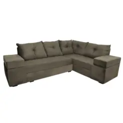 Estofado de Canto Garibaldi com 3X3 Lugares Suede Veludo Onix - Gazin