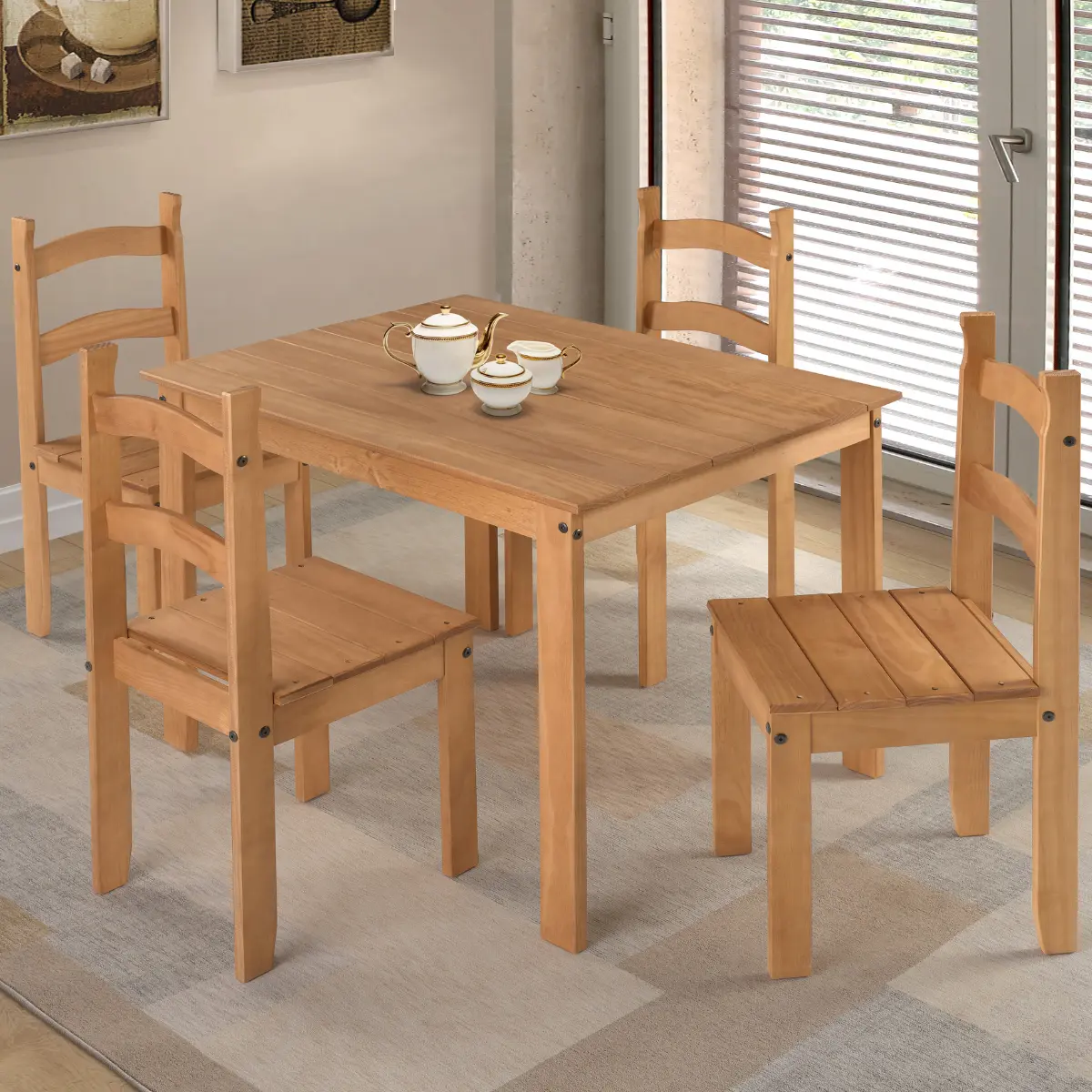 Conjunto de Mesa 04 Cadeiras 300.2011 Mel - Francine