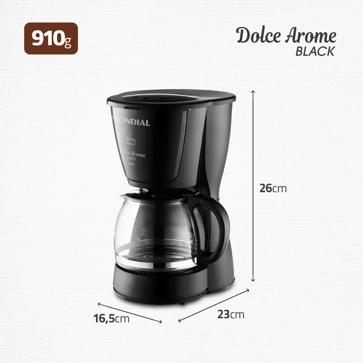 Cafeteira Elétrica Dolce Arome Filtro Permanente 18XIC C-30-18X-FB 127v Preto - Mondial