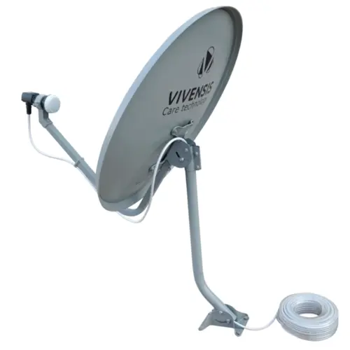 Antena Parabólica Monoponto Externa Banda KU Chapa 75cm 492 Cinza - Vivensis