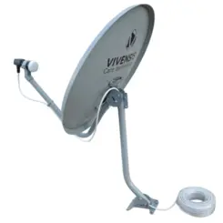 Antena Parabólica Monoponto Externa Banda KU Chapa 75cm 492 Cinza - Vivensis