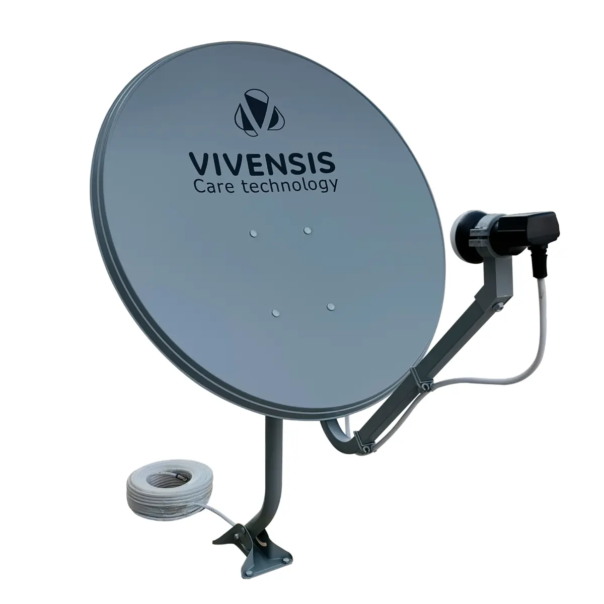 Antena Parabólica Monoponto Externa Banda KU Chapa 75cm 492 Cinza - Vivensis