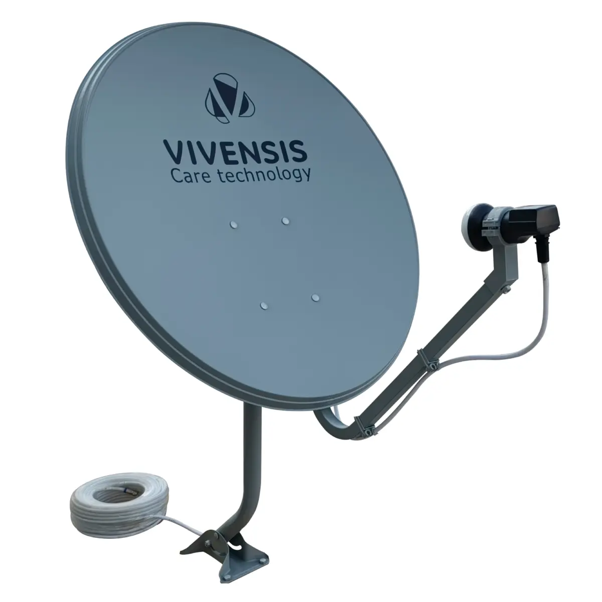 Antena Parabólica Monoponto Externa Banda KU Chapa 75cm 492 Cinza - Vivensis