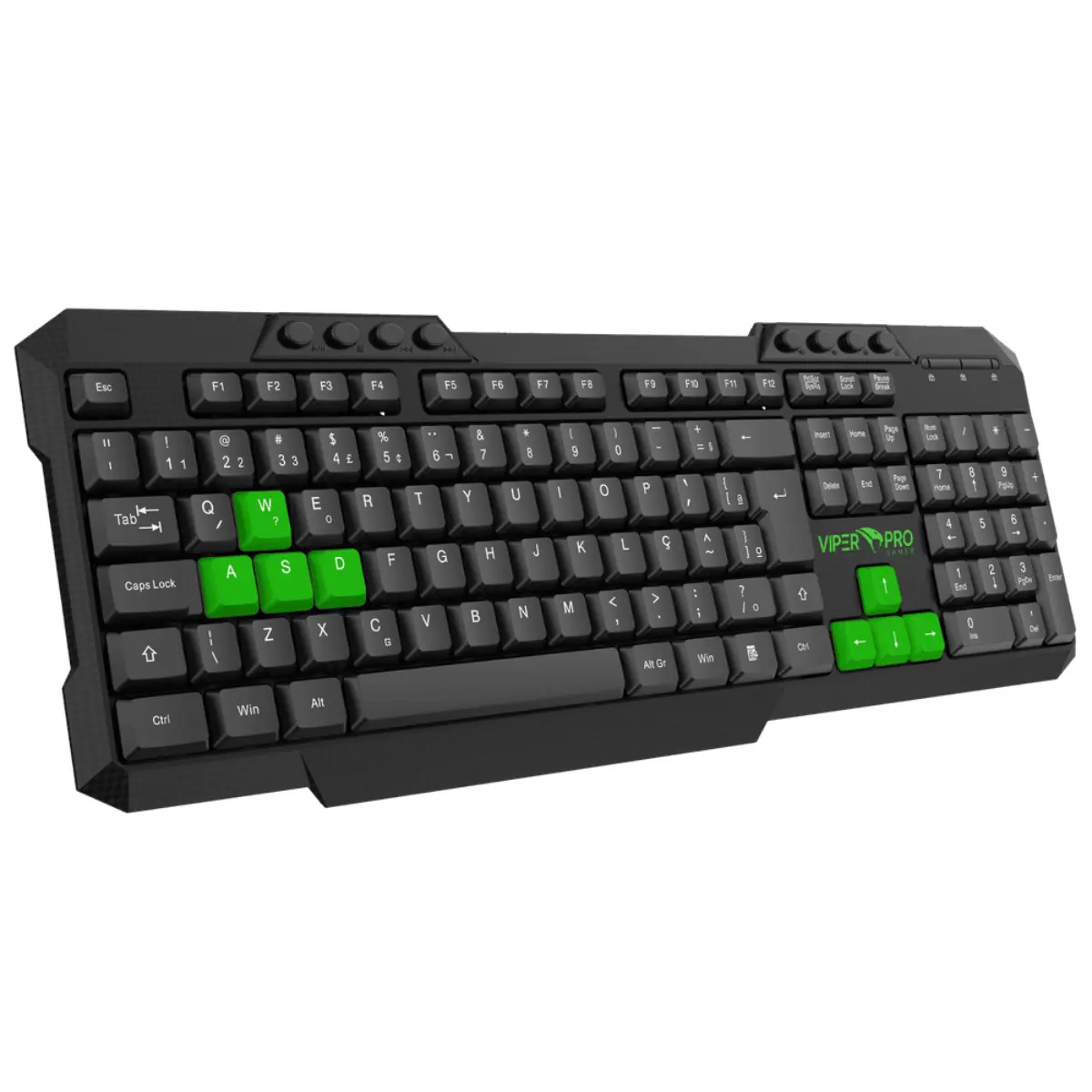 Teclado Gamer Viper Pro Python Membrana ABNT2 USB V1407 Preto - Vivensis