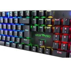 Teclado Gamer Viper Pro Mamba Mecânico Retroiluminado RGB Switch Blue ABNT2 V1409 Preto - Vivensis