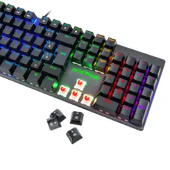 Teclado Gamer Viper Pro Mamba Mecânico Retroiluminado RGB Switch Blue ABNT2 V1409 Preto - Vivensis
