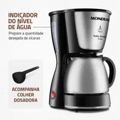 Cafeteira Elétrica Dolce Arome 15XIC C-34JI-15X 127v Inox/Preto - Mondial